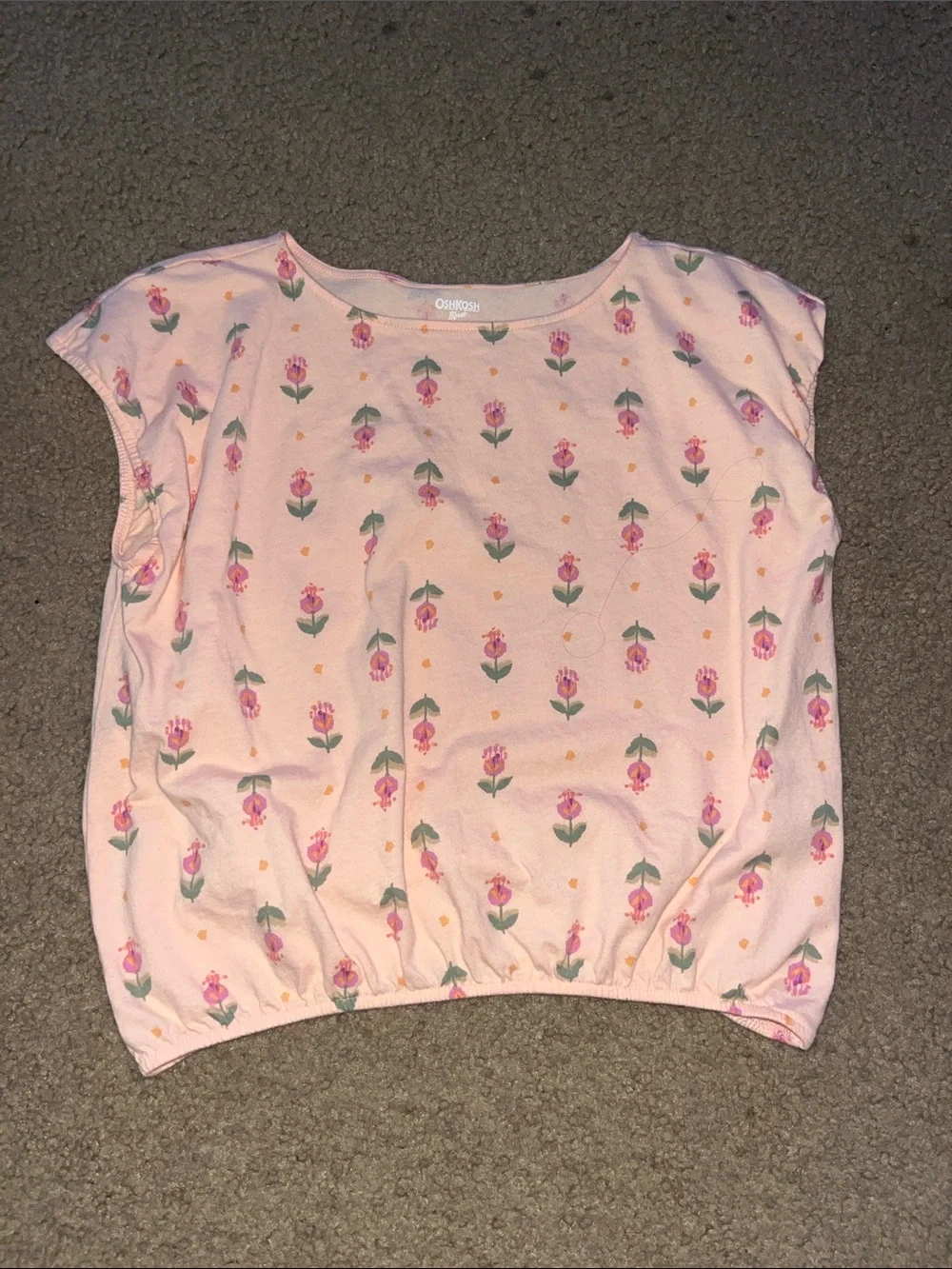 OshKosh B'gosh Pink Floral & Green Floral Girls Tops (2 Pack)